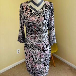 Pink and Black Patterned Dress